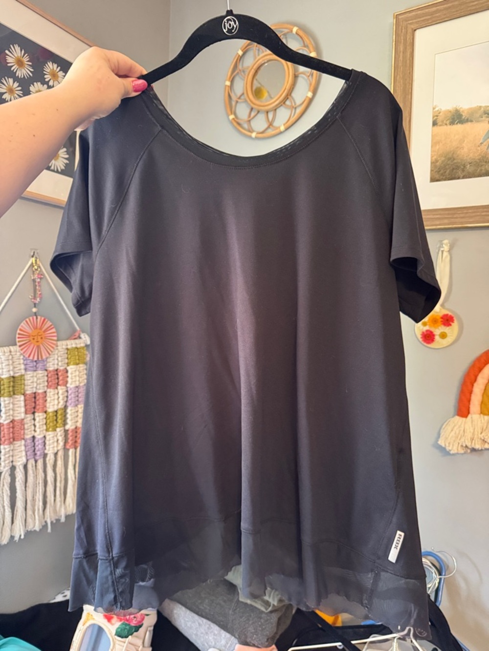RBX Black Short Sleeve Mesh-Hem Active Tee